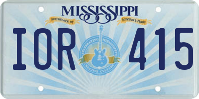 MS license plate IOR415