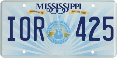 MS license plate IOR425