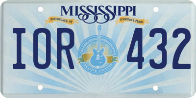 MS license plate IOR432