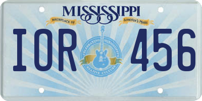 MS license plate IOR456