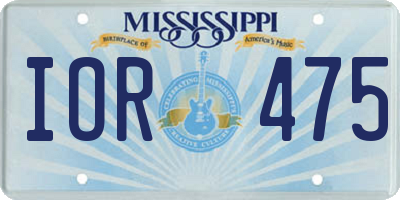 MS license plate IOR475