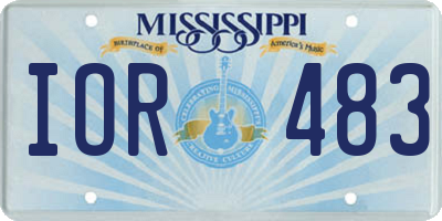 MS license plate IOR483