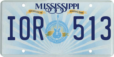 MS license plate IOR513