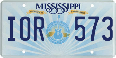 MS license plate IOR573