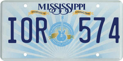 MS license plate IOR574