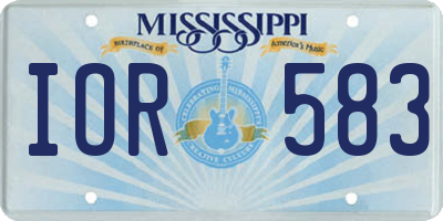 MS license plate IOR583