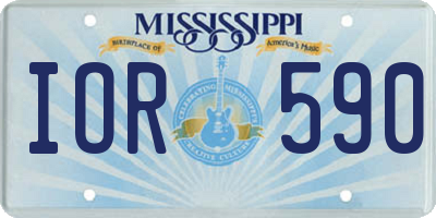 MS license plate IOR590