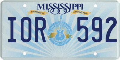 MS license plate IOR592