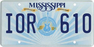 MS license plate IOR610