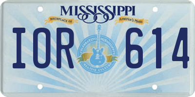 MS license plate IOR614