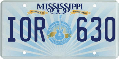MS license plate IOR630