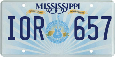 MS license plate IOR657