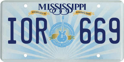 MS license plate IOR669