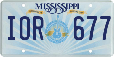 MS license plate IOR677
