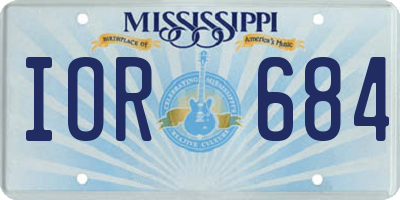 MS license plate IOR684