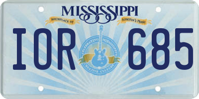 MS license plate IOR685