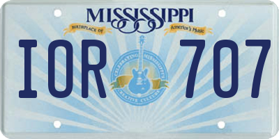 MS license plate IOR707