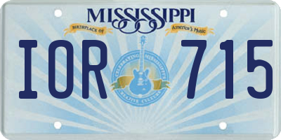 MS license plate IOR715