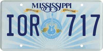 MS license plate IOR717