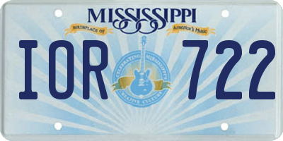 MS license plate IOR722