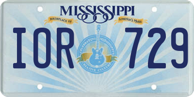 MS license plate IOR729