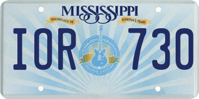 MS license plate IOR730