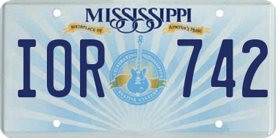 MS license plate IOR742