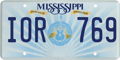 MS license plate IOR769