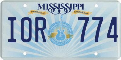 MS license plate IOR774