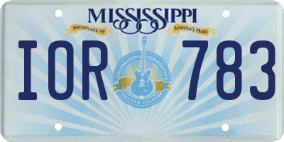 MS license plate IOR783