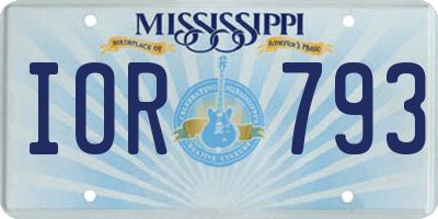 MS license plate IOR793