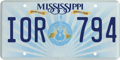 MS license plate IOR794