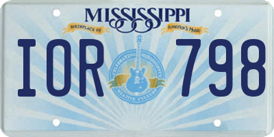 MS license plate IOR798