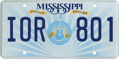 MS license plate IOR801