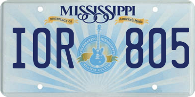 MS license plate IOR805