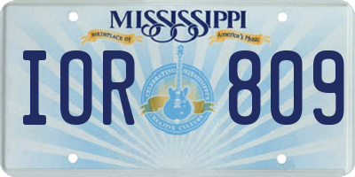 MS license plate IOR809