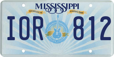MS license plate IOR812