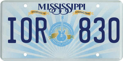 MS license plate IOR830
