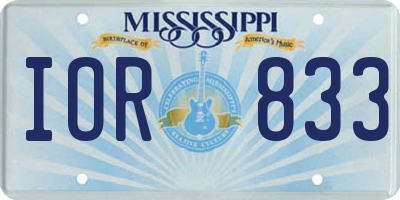 MS license plate IOR833