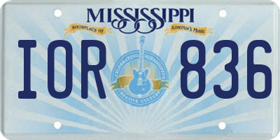 MS license plate IOR836