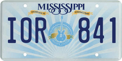 MS license plate IOR841