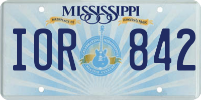 MS license plate IOR842