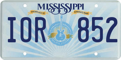 MS license plate IOR852