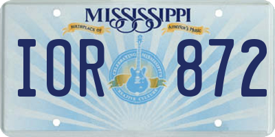 MS license plate IOR872