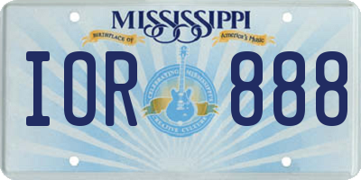 MS license plate IOR888