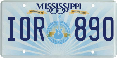MS license plate IOR890