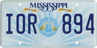 MS license plate IOR894
