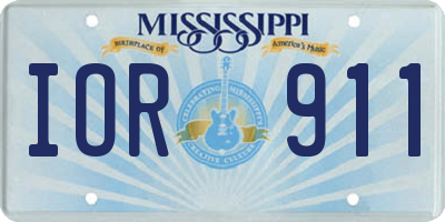 MS license plate IOR911