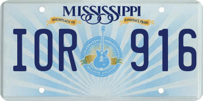MS license plate IOR916