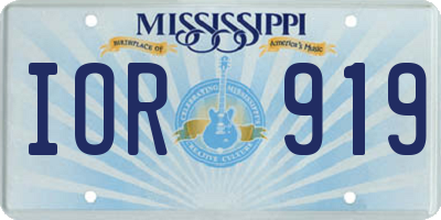 MS license plate IOR919